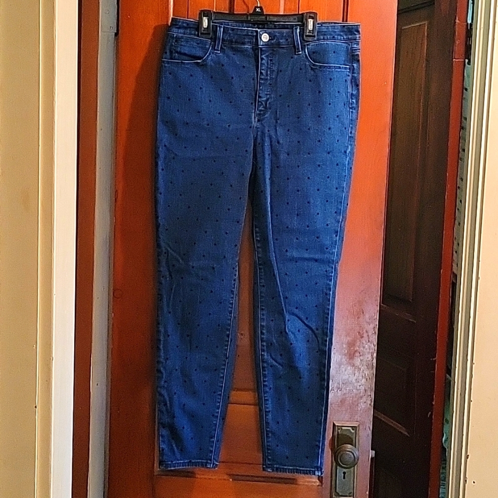 Talbots Polka Dot High Waist Jegging Ankle Size 12
